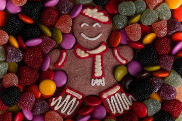 christmas colorful candy and cookies