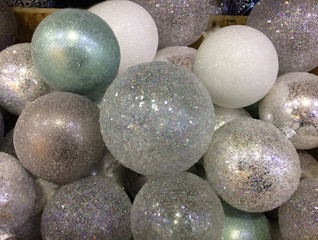 Silver, white and ice impression Christmas balls