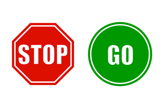 Stop and go signs - stock vector