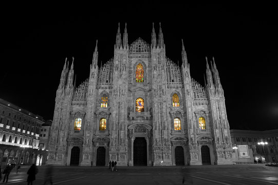 Milan Cathedral at night
