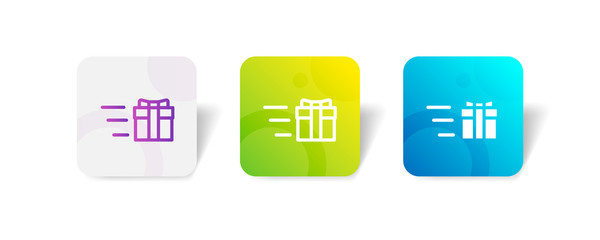 fast delivery package concept  round icon in smooth gradient background button