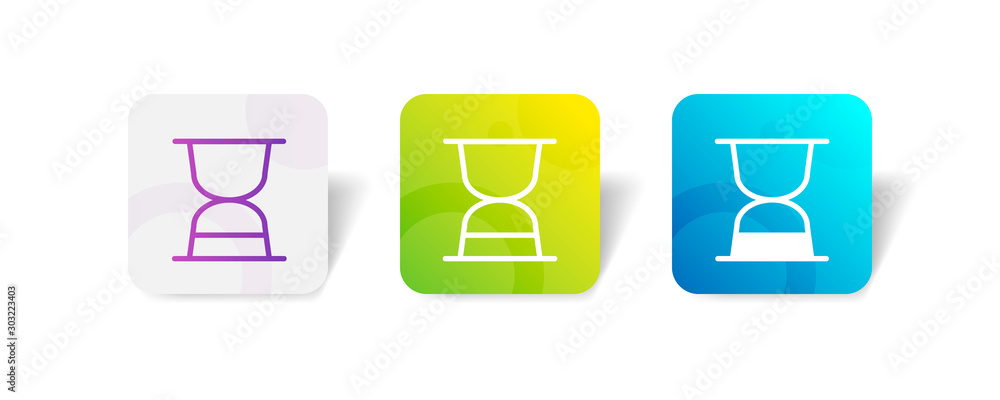 Poster hourglass round icon in smooth gradient background button