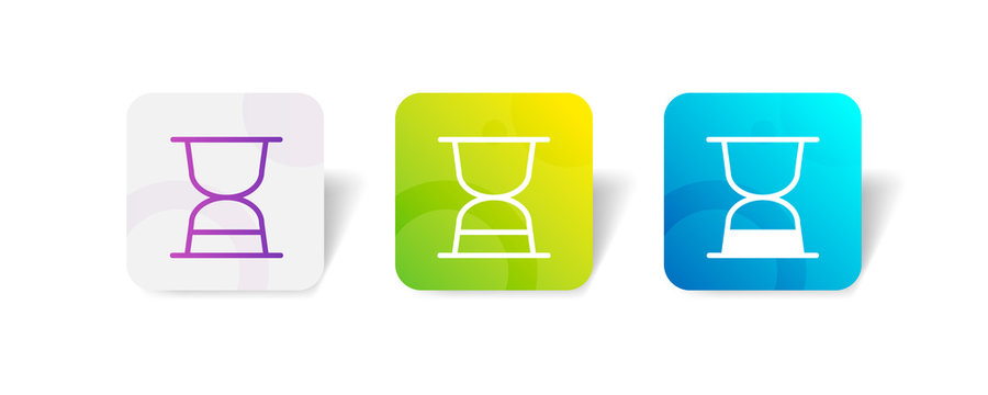 hourglass  round icon in smooth gradient background button