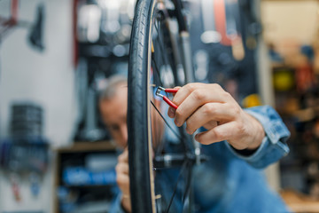 Technical expertise taking care Bicycle Shop