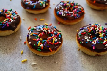 Homemade Mini chocolate Donuts/ Doughnuts