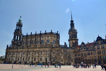 Fototapeta na wymiar Dresden Germany Baroque Cathedral. Katholische Hofkirche