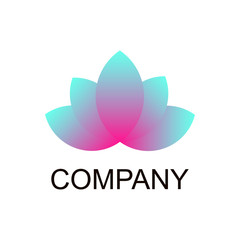 (Lotus flower logo design artistic colorful minimalist)