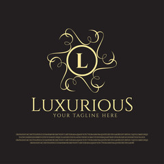 Gold luxury logo. luxury housing icon. housing. housing logo. hotel symbol. gold fashion sign. graceful. vector illustration elements