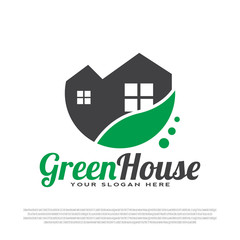 Greenhouse logo. housing sign. house symbol. housing. for business cards. property icon. building architecture. vector illustration elements