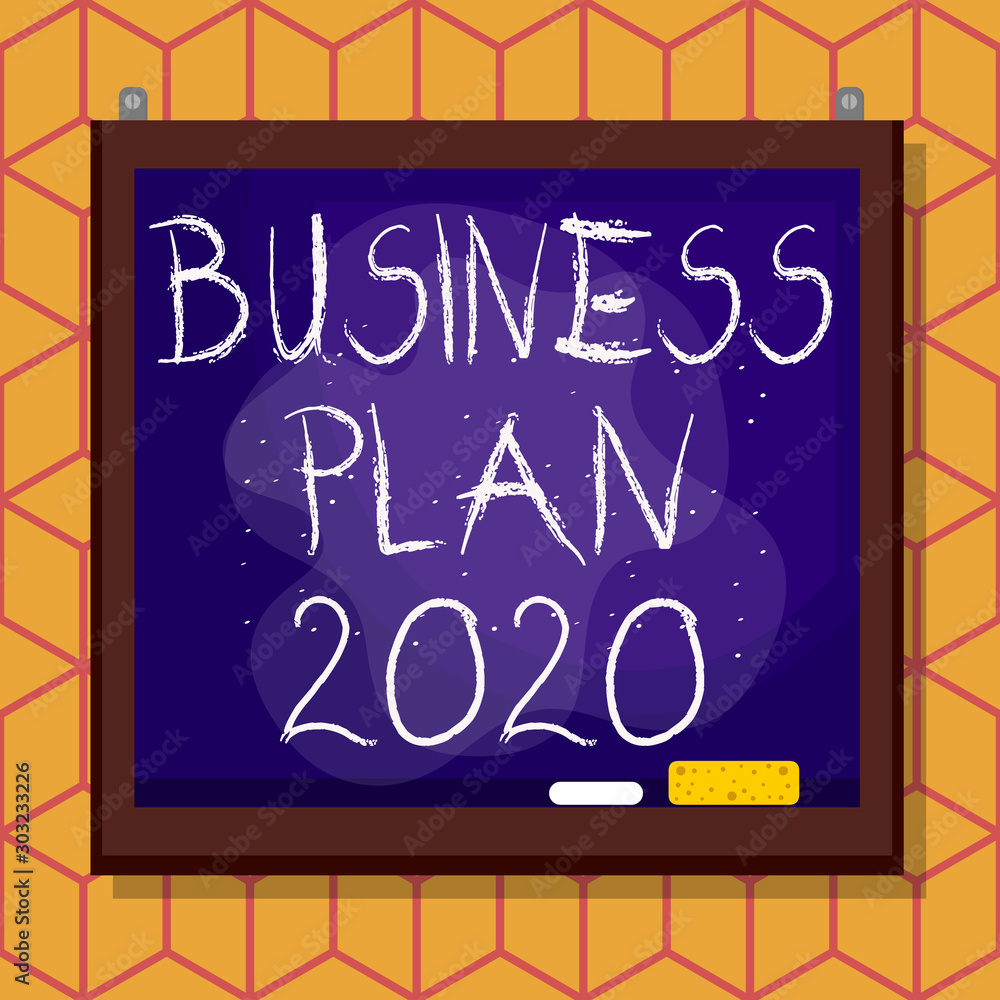 Poster conceptual hand writing showing business plan 2020. concept meaning challenging business ideas and g