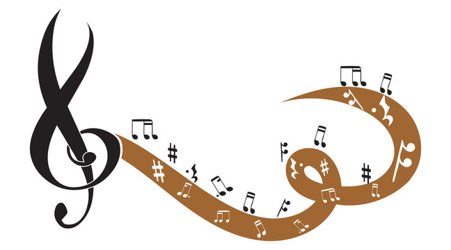 Music note icons, music scales, musical elements, and scales in vector form