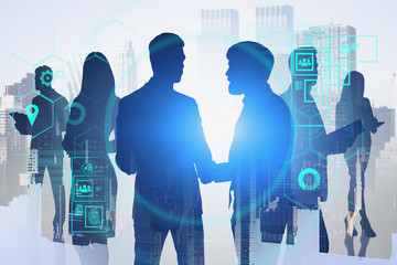 Business people in smart city