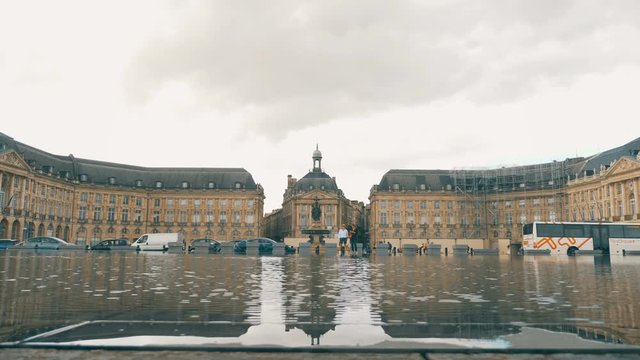  Water Mirror Fountain,Place De La Bourse.Bordeaux,France,septmber2019-timelapse