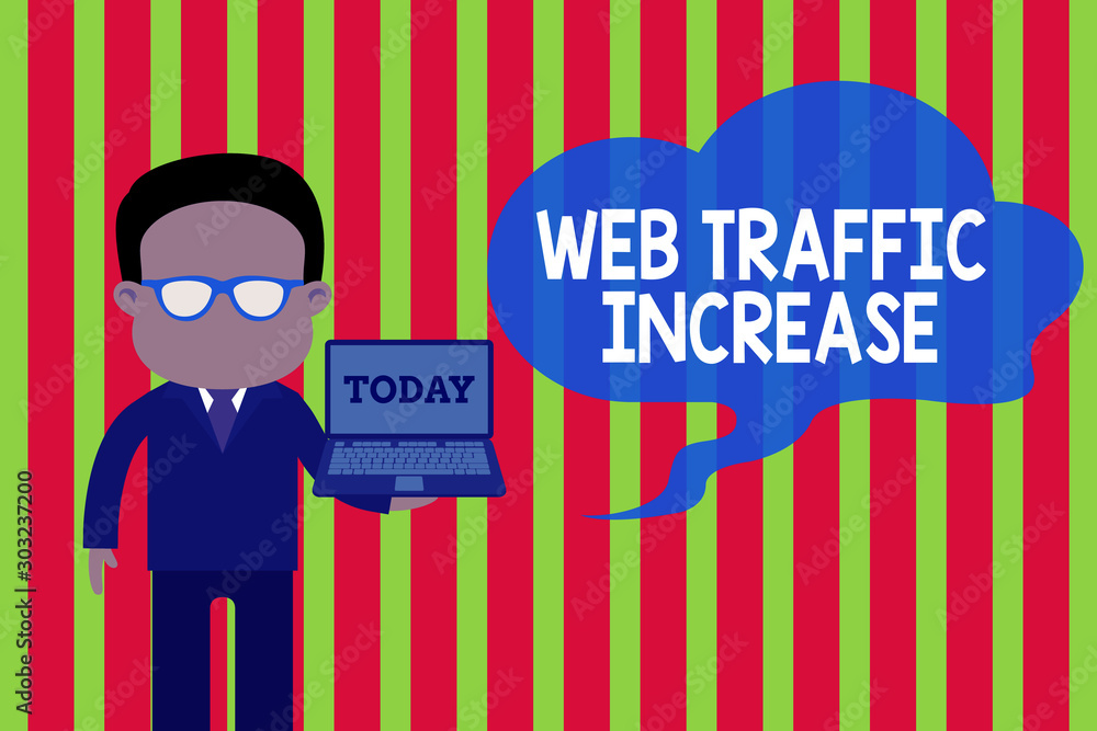 Poster handwriting text web traffic increase. conceptual photo expand visitors to a website a number of vis