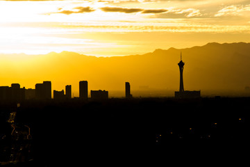 Sunset Silhouette of the Las Vegas Strip