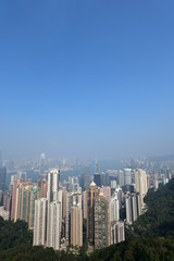 Fototapeta na wymiar Bird view from Victoria peak, Hong Kong