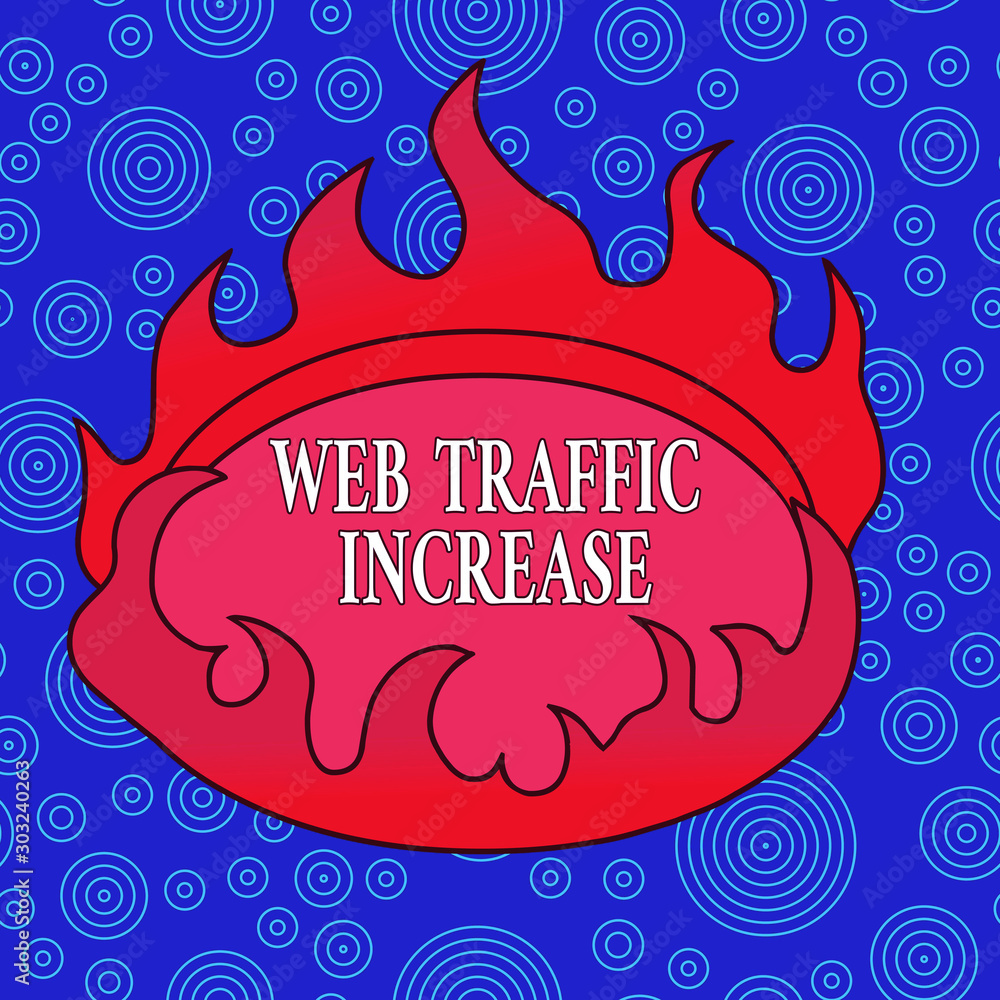 Poster word writing text web traffic increase. business photo showcasing expand visitors to a website a num