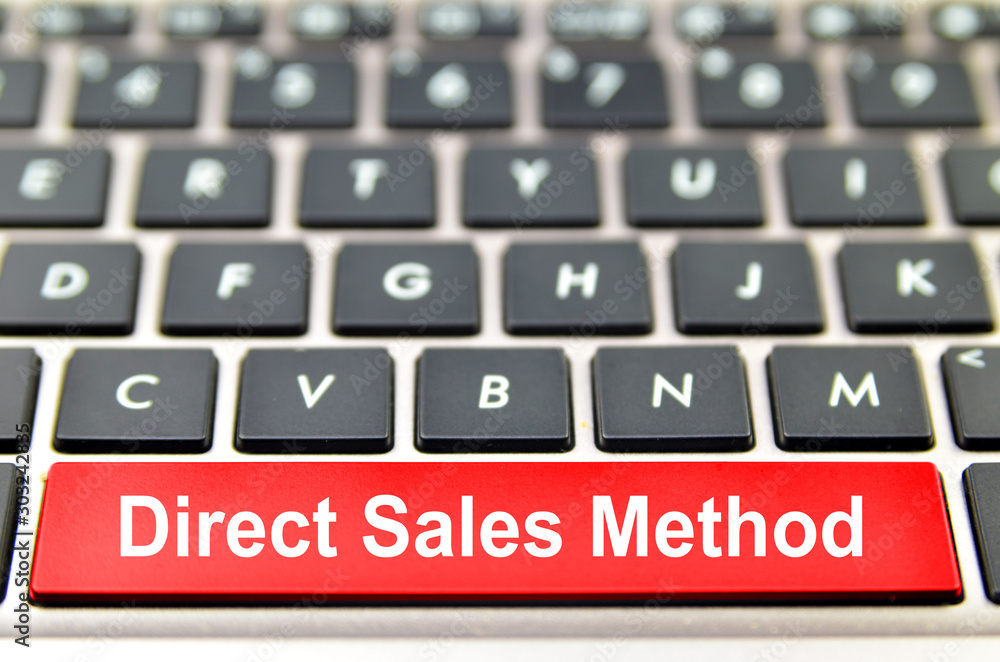 Poster direct sales method word on computer space bar