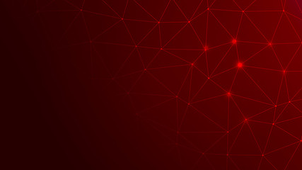 Abstract Red Background with Network Internet Connections. Data Breach, Malware, Cyber Attack, Hacking