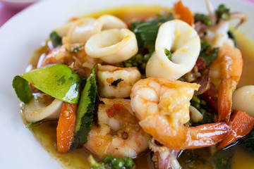 delicious spicy seafood thai food