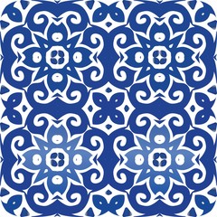 Ethnic ceramic tile in portuguese azulejo.
