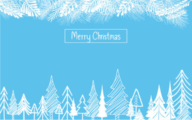 Christmas blue background vector illustration.