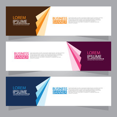 Naklejka premium Vector abstract design web banner template. Web Design Elements - Header Design. Abstract geometric web banner template on grey background.Modern banner.