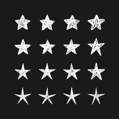 Star doodles collection. Hand drawn stars set.