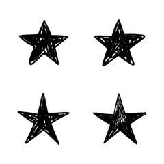 Obraz premium Star doodles collection. Hand drawn stars set.