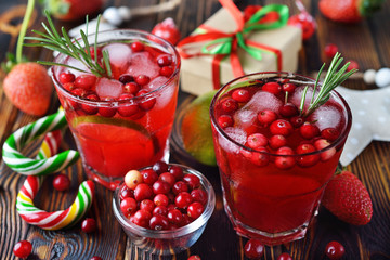 Festive cranberry cocktail