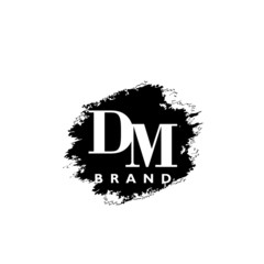 Initial letter DM brush vector logo template