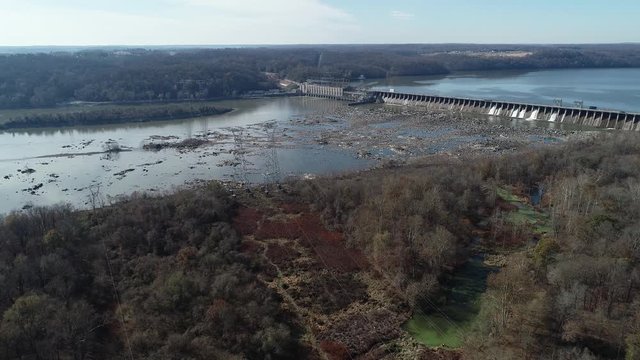 Aerial View of the Conowingo Dam and Susquehanna River in Maryland 