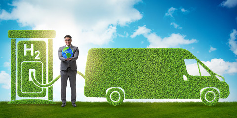 Hydrogen car concept in ecological transportation concept