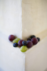 White Cake with Berries and Grapes