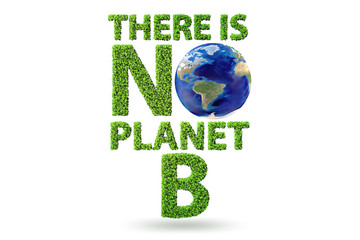 Ecological concept - there is no planet b - 3d rendering