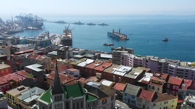 Lutheran Church, Hill Cerro Concepcion Colorful Houses cottages Valparaiso Chile