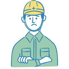 作業服　男性　困った