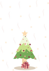 Christmas card background with tree