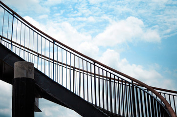 exterior stair step to top building loft style