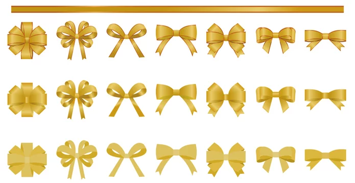 金色 リボン素材 セット イラスト Stock Vector Adobe Stock