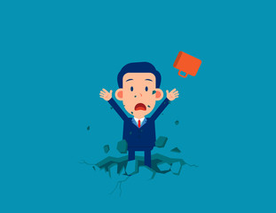 The trap. Fall into a trap.Concept business vector illustration.