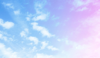 Clouds and sky with pastel colors Sweet color with beautiful nature