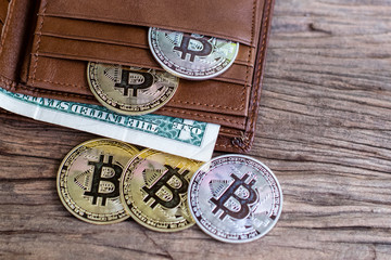 Bitcoin leather wallet