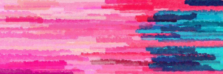 horizontal mosaic lines background graphic with hot pink, teal blue and pink colors