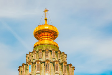 Closeup view of the rotunda of the Resurrection Cathedral of the New Jerusalem Monastery.Moscow...
