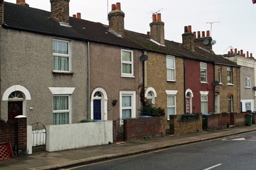 Calle de un barrio obrero de Londres en el distrito de Arsenal (Reino Unido).