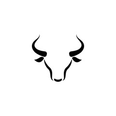 set of black Bull head logo vector icon illustration design 