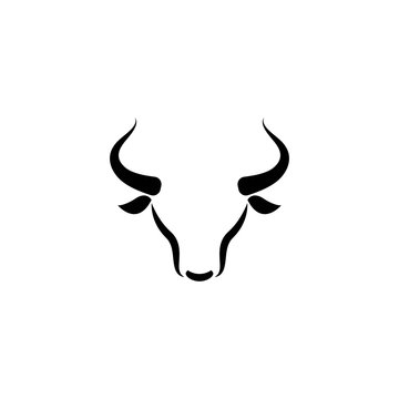 recommend clip art: set of black Bull head logo vector icon illustration design 