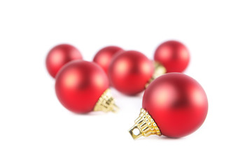 Red Christmas Balls on a white background. Red Christmas Balls.