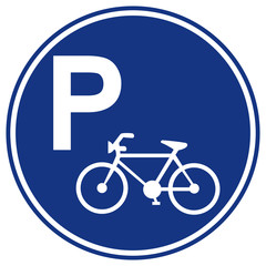 Bicycle Parking Symbol Sign, Vector Illustration, Isolate On White Background Label. EPS10